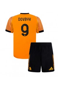 AS Roma Artem Dovbyk #9 Jalkapallovaatteet Lasten Vieraspeliasu 2025-26 Lyhythihainen (+ Lyhyet housut)
